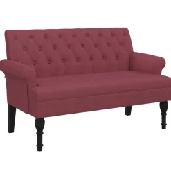vidaXL Banc avec dossier rouge bordeaux 120x62x75,5 cm tissu