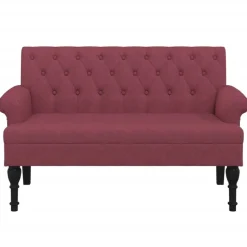 vidaXL Banc avec dossier rouge bordeaux 120x62x75,5 cm tissu