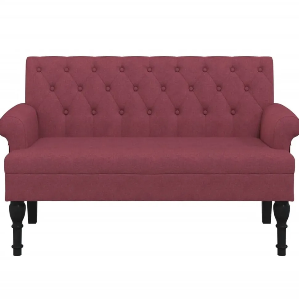 vidaXL Banc avec dossier rouge bordeaux 120x62x75,5 cm tissu