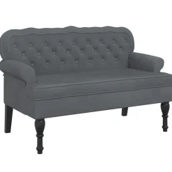 vidaXL Banc avec dossier gris foncé 119,5x64,5x75 cm velours