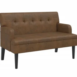 vidaXL Banc avec dossier marron 112x65,5x75 cm similicuir daim