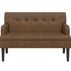 vidaXL Banc avec dossier marron 112x65,5x75 cm similicuir daim