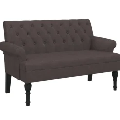 vidaXL Banc avec dossier marron foncé 120x62x75,5 cm tissu