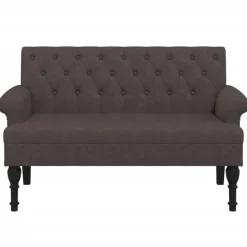 vidaXL Banc avec dossier marron foncé 120x62x75,5 cm tissu