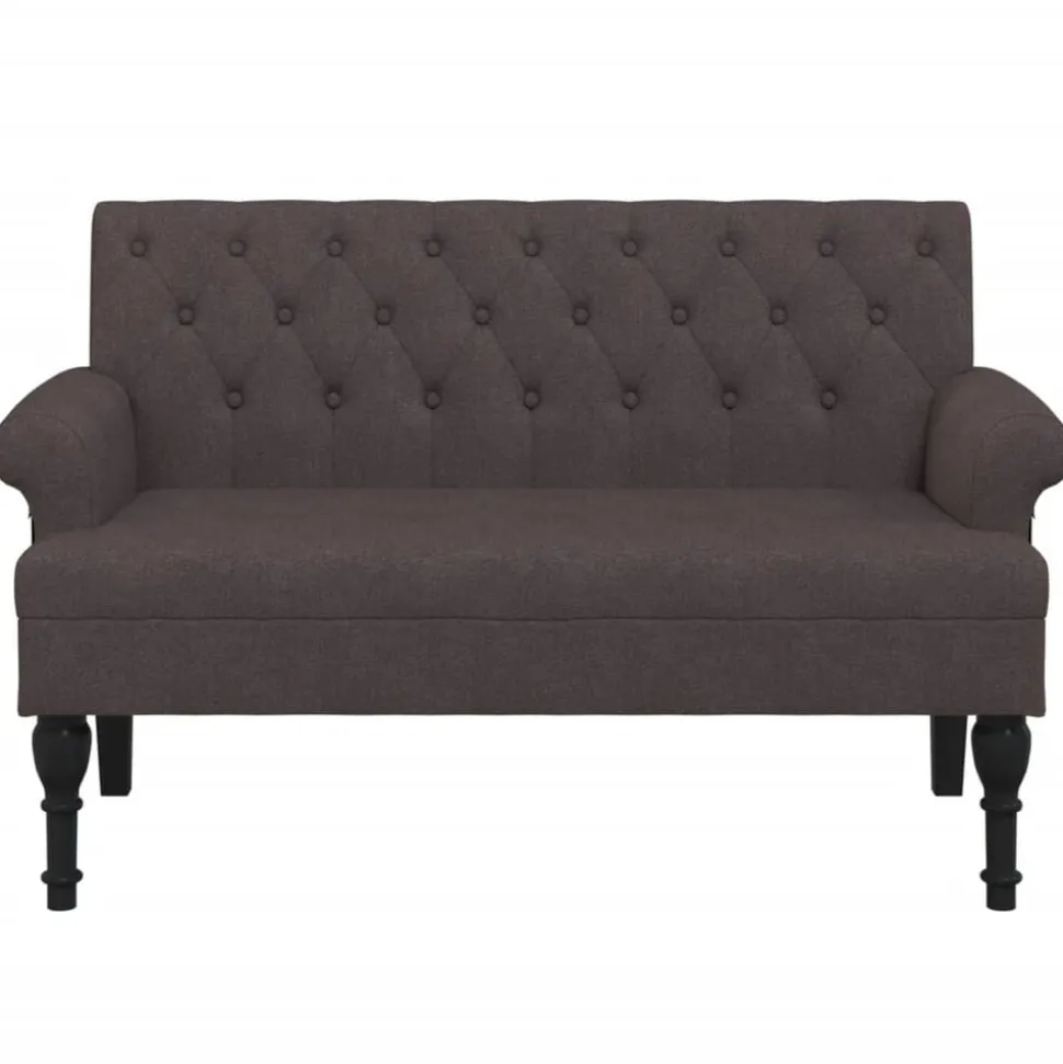 vidaXL Banc avec dossier marron foncé 120x62x75,5 cm tissu