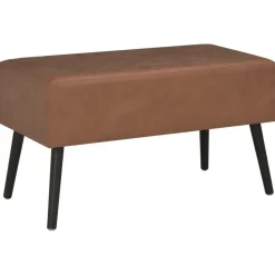 vidaXL Banc avec tiroirs 80 cm Marron foncé Similicuir