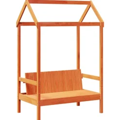 vidaXL Banc avec toit cire marron 117,5x70x176,5 cm bois de pin massif