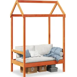 vidaXL Banc avec toit cire marron 117,5x70x176,5 cm bois de pin massif