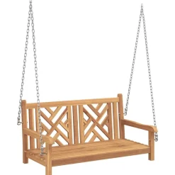 vidaXL Banc balançoire de jardin 114 x 60 x 64 cm Bois de teck massif
