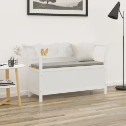 vidaXL Banc Blanc 107x45x75,5 cm Bois de sapin solide