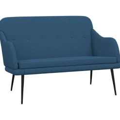 vidaXL Banc Bleu 110x76x80 cm Tissu