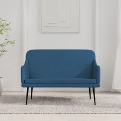 vidaXL Banc Bleu 110x76x80 cm Tissu