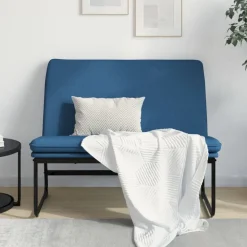 vidaXL Banc Bleu 100x75x76 cm Tissu