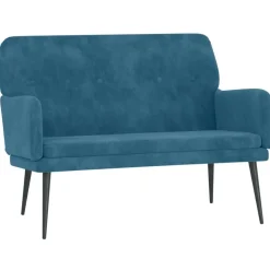 vidaXL Banc Bleu 108x79x79 cm Velours