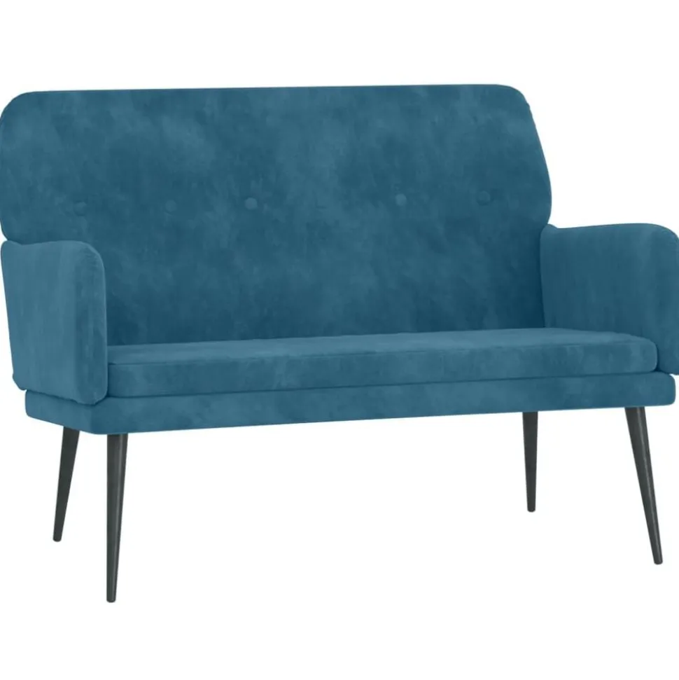 vidaXL Banc Bleu 108x79x79 cm Velours