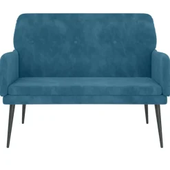 vidaXL Banc Bleu 108x79x79 cm Velours