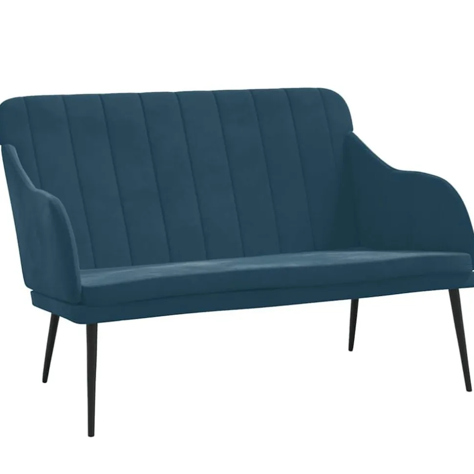 vidaXL Banc Bleu 110x76x80 cm Velours