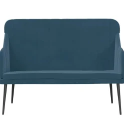vidaXL Banc Bleu 110x76x80 cm Velours
