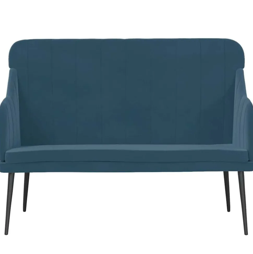 vidaXL Banc Bleu 110x76x80 cm Velours