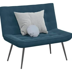 vidaXL Banc bleu 110x74x84 cm velours