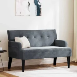vidaXL Banc Chesterfield Gris foncé 112 x 65,5 x 75 cm Velours