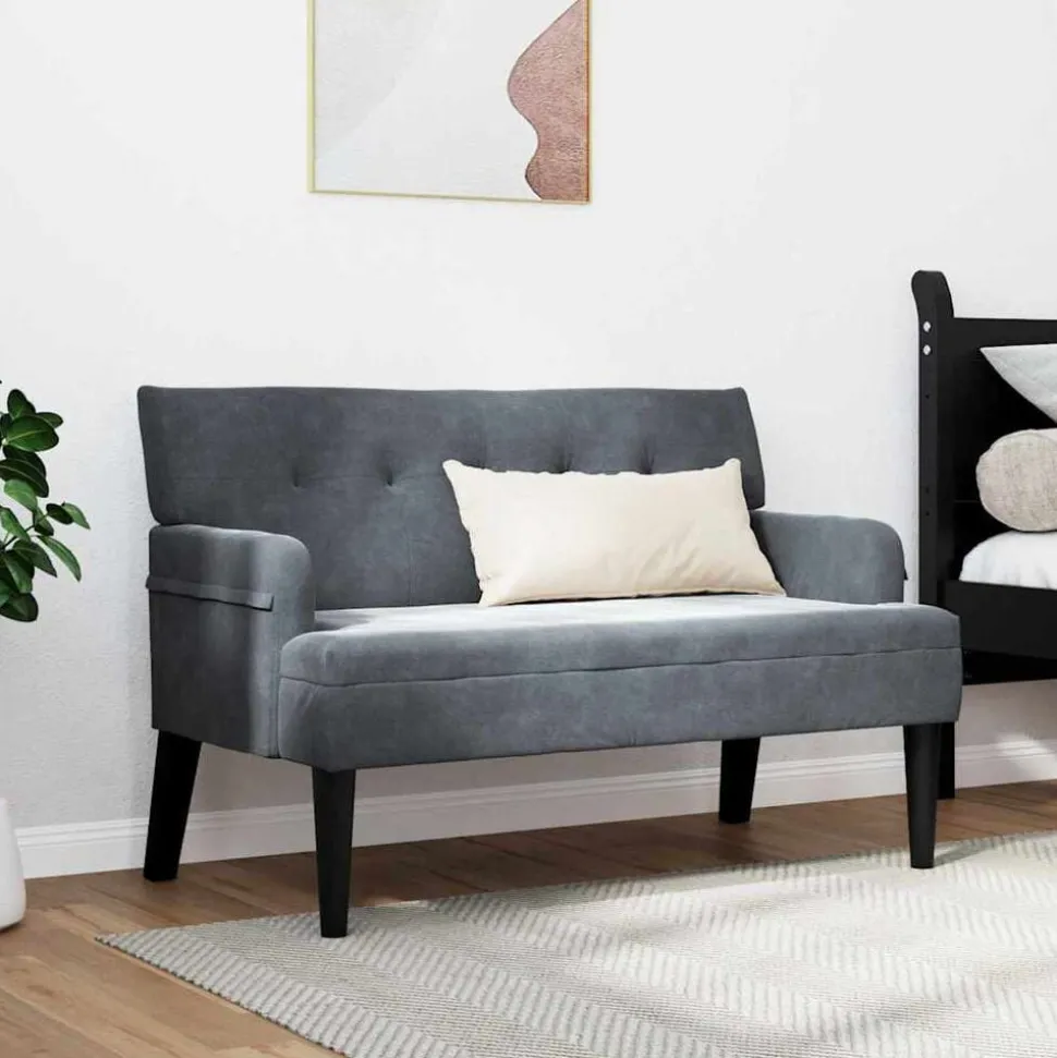 vidaXL Banc Chesterfield Gris foncé 112 x 65,5 x 75 cm Velours