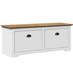 VidaXL Banc de couloir BODO blanc et marron 114x40x45 cm