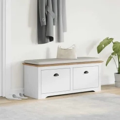 VidaXL Banc de couloir BODO blanc et marron 114x40x45 cm