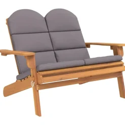 vidaXL Banc de jardin Adirondack et coussins 126 cm bois massif acacia