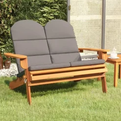 vidaXL Banc de jardin Adirondack et coussins 126 cm bois massif acacia