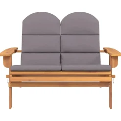 vidaXL Banc de jardin Adirondack et coussins 126 cm bois massif acacia