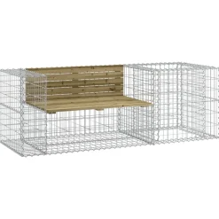 vidaXL Banc de jardin avec panier en gabion bois de pin imprégné