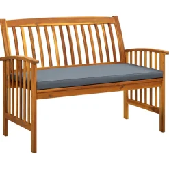 vidaXL Banc de jardin avec coussin 119 cm Bois solide d'acacia