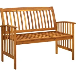 vidaXL Banc de jardin avec coussin 119 cm Bois solide d'acacia