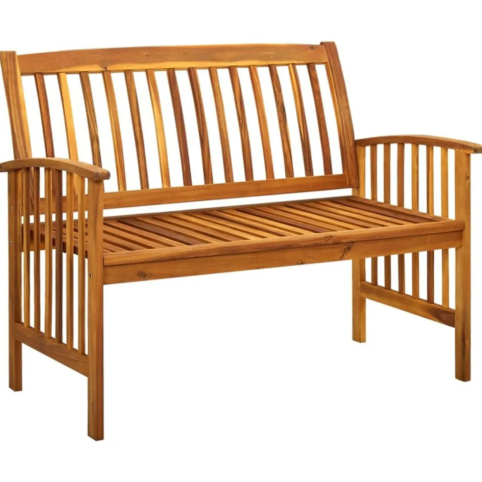 vidaXL Banc de jardin avec coussin 119 cm Bois solide d'acacia