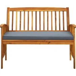 vidaXL Banc de jardin avec coussin 119 cm Bois solide d'acacia