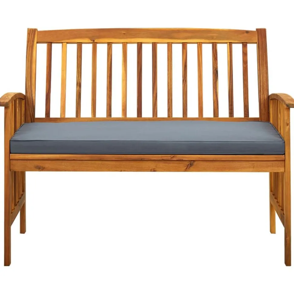 vidaXL Banc de jardin avec coussin 119 cm Bois solide d'acacia