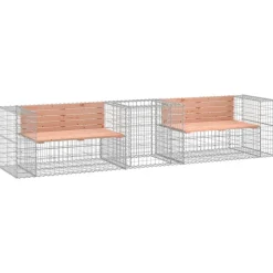 vidaXL Banc de jardin avec panier en gabion bois massif de douglas