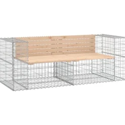 vidaXL Banc de jardin design gabion 184x71x65,5 cm bois massif de pin