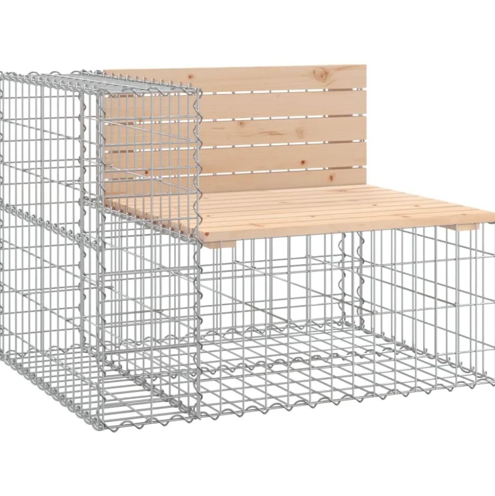 vidaXL Banc de jardin design gabion 184x71x65,5 cm bois massif de pin