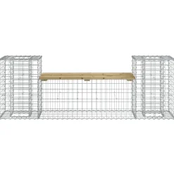 vidaXL Banc de jardin design gabion 183x41x60,5cm bois de pin imprégné