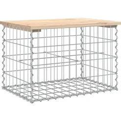 vidaXL Banc de jardin design de gabion 63x44x42 cm bois massif de pin