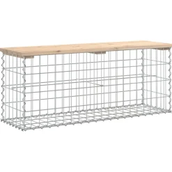 vidaXL Banc de jardin design de gabion 103x31,5x42 bois massif de pin