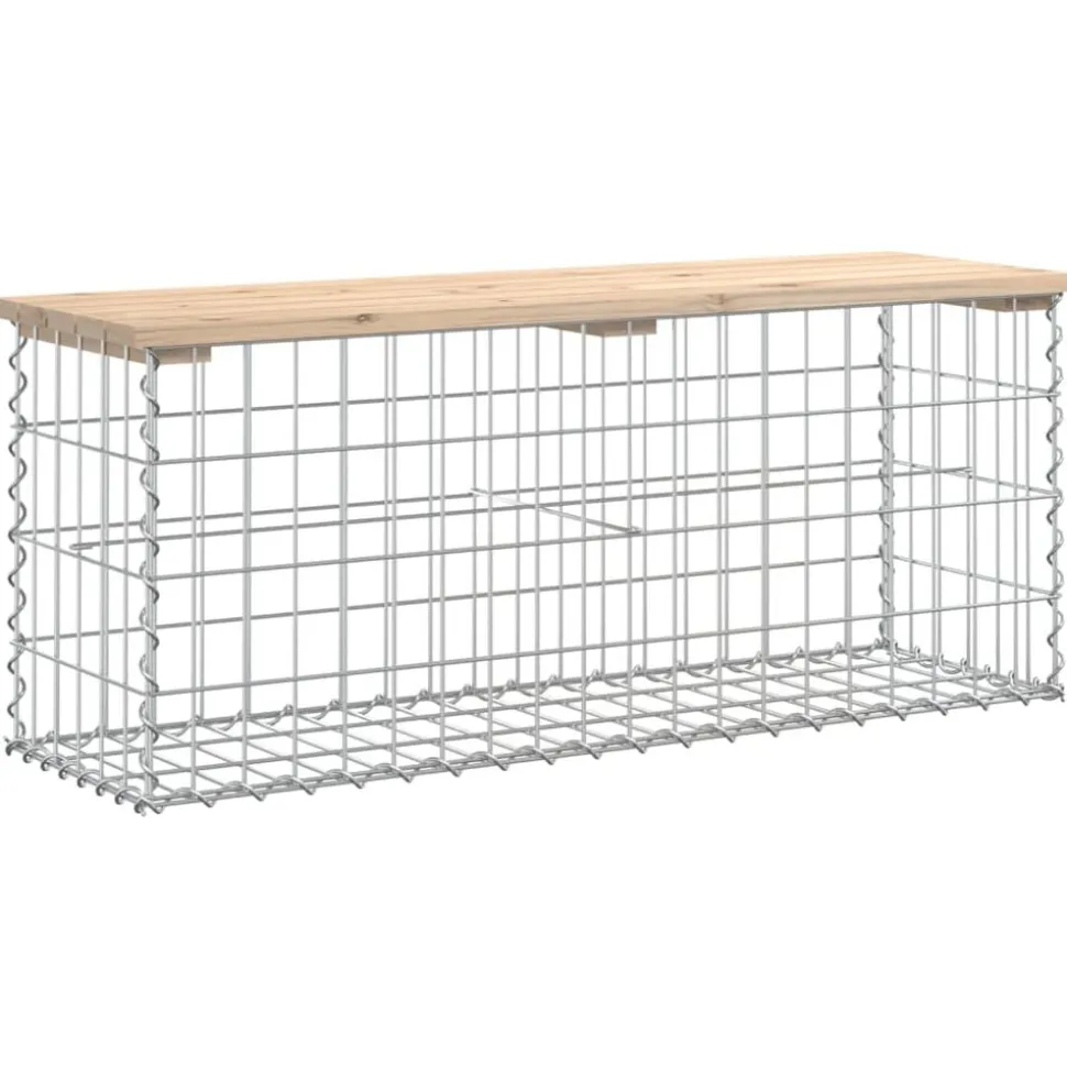vidaXL Banc de jardin design de gabion 103x31,5x42 bois massif de pin