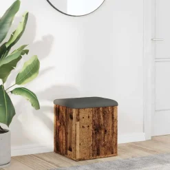 vidaXL Banc de rangement vieux bois 42x42x45 cm bois d'ingénierie