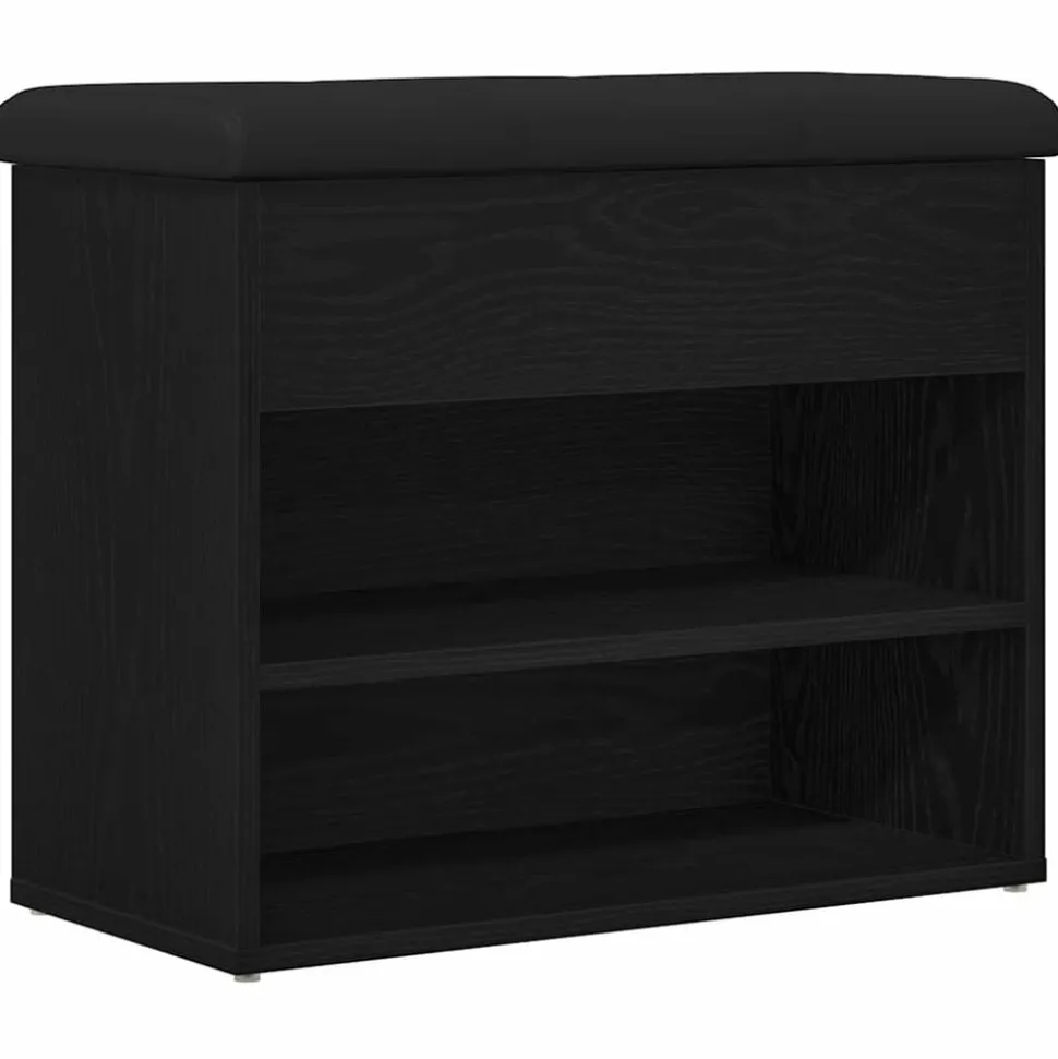 vidaXL Banc de rangement Chêne noir 62 x 32 x 50 cm Bois d'ingénierie