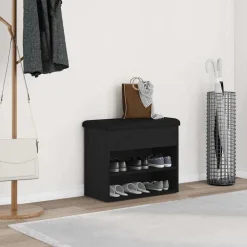 vidaXL Banc de rangement Chêne noir 62 x 32 x 50 cm Bois d'ingénierie