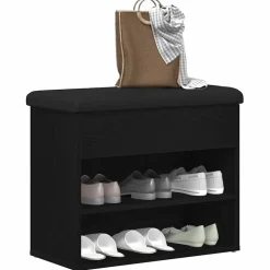 vidaXL Banc de rangement Chêne noir 62 x 32 x 50 cm Bois d'ingénierie