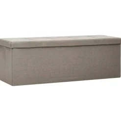 vidaXL Banc de rangement pliable Taupe Faux lin