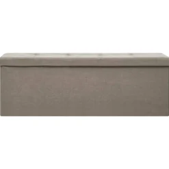 vidaXL Banc de rangement pliable Taupe Faux lin